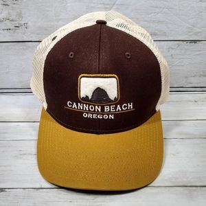 Ouray Cannon Beach Oregon Snapback Trucker Curved Bill 6Panel Brown Cap Hat